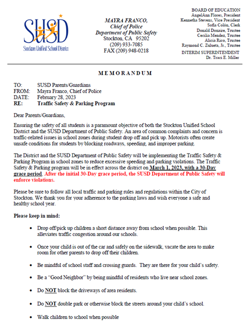 Traffic Letter